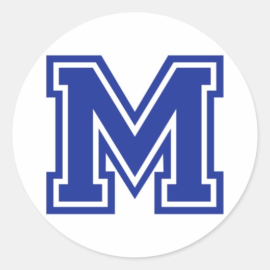 文字M ラウンドシール (正面)