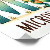 文字M、恐竜アルファベット水彩画ポスター ポスター (角)