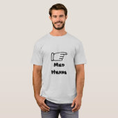 文字Med Henneが付いている指を指すこと Tシャツ (正面フル)