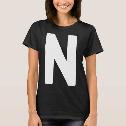 文字N大はっきりした白 Tシャツ (正面)