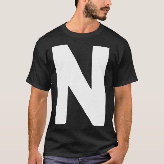 文字N大はっきりした白 Tシャツ (正面)