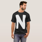 文字N大はっきりした白 Tシャツ (正面フル)
