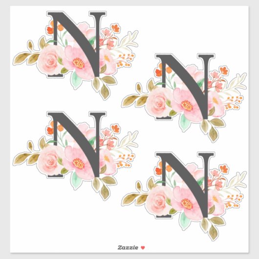 文字N シール (シート)