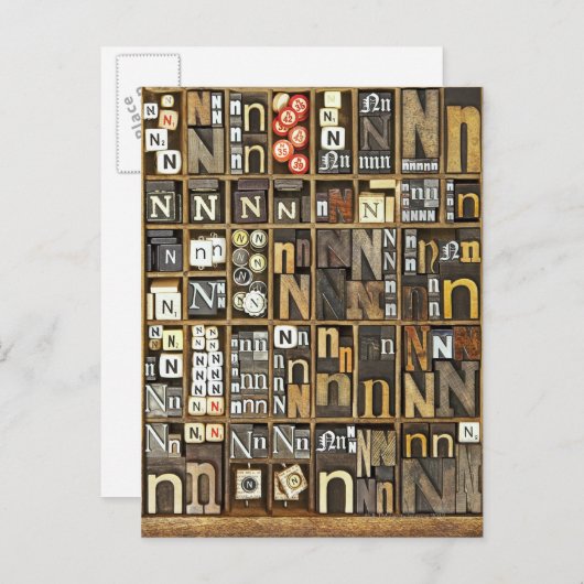 文字N ポストカード (正面/裏面)