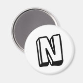 文字N マグネット (正面/裏面)