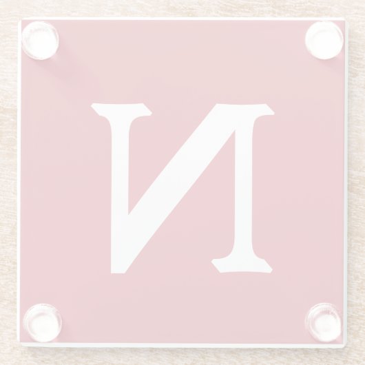 文字N （赤） ガラスコースター (裏面)