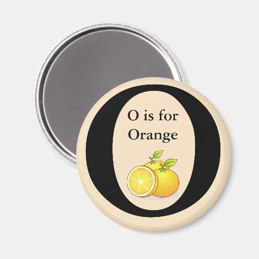 文字Oはオレンジの子供の磁石学用である マグネット (正面/裏面)
