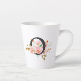 文字O カフェラテマグ