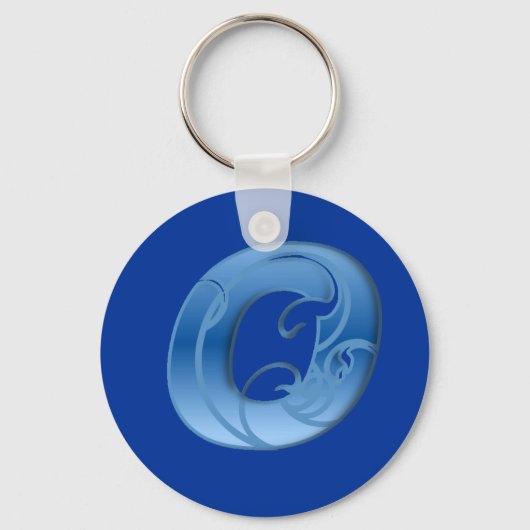 文字O キーホルダー (正面)