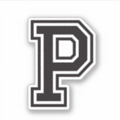 文字Pスポーティ大学のフォントアルファベット シール (正面)