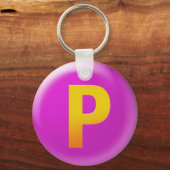 文字P キーホルダー (正面)