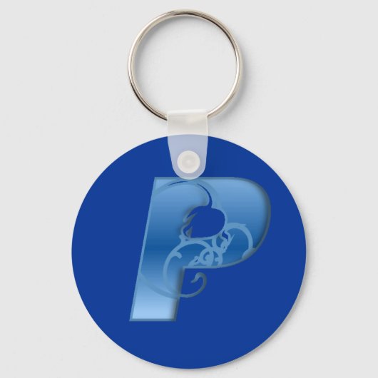 文字P キーホルダー (正面)