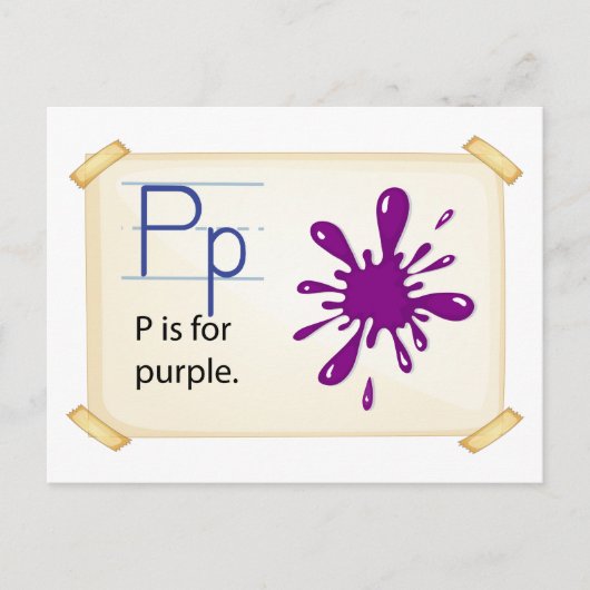 文字P ポストカード (正面)