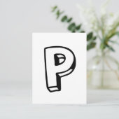 文字P ポストカード (スタンド正面)