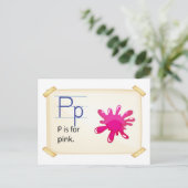 文字P ポストカード (スタンド正面)