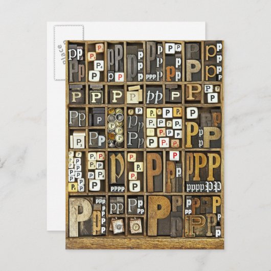 文字P ポストカード (正面/裏面)