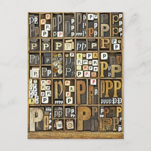 文字P ポストカード (正面)