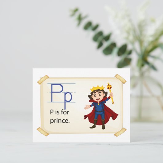 文字P ポストカード (スタンド正面)