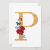 文字p 招待状 (正面/裏面)