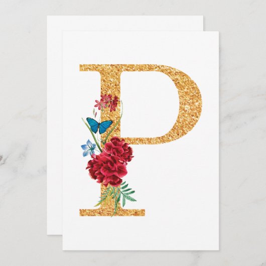 文字p 招待状 (正面/裏面)