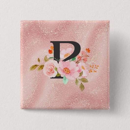 文字P 缶バッジ (正面)