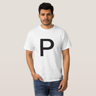 文字P Tシャツ