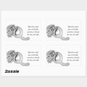 文字qエンジェルモノグラムアルファベット 長方形シール (シート)