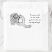 文字qエンジェルモノグラムアルファベット 長方形シール (バッグ)