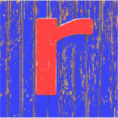 文字r シール (正面)