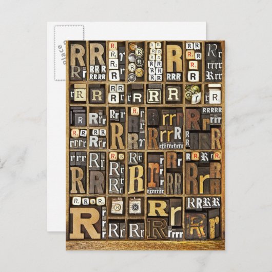 文字R ポストカード (正面/裏面)