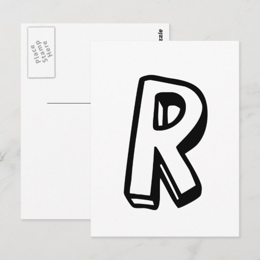 文字R ポストカード (正面/裏面)