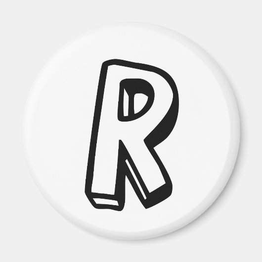 文字R マグネット (正面)
