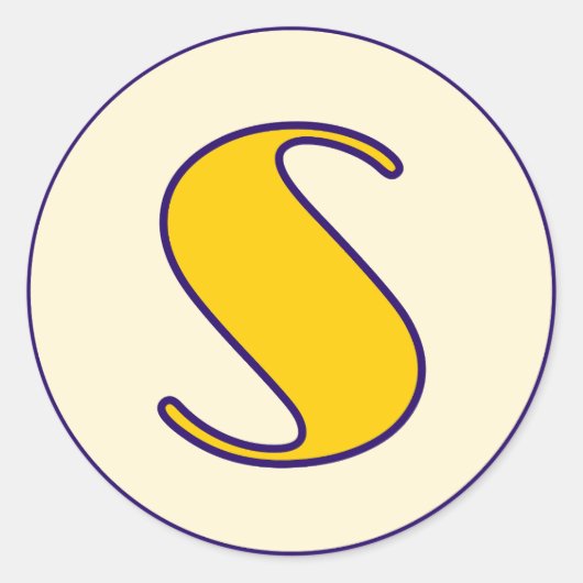 文字S幾何学的フォント ラウンドシール (正面)