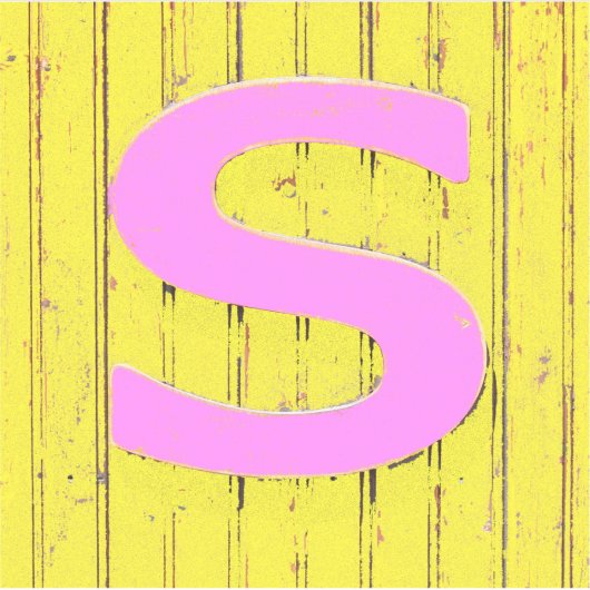 文字s シール (正面)