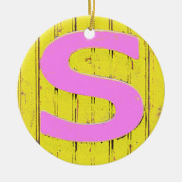 文字s セラミックオーナメント