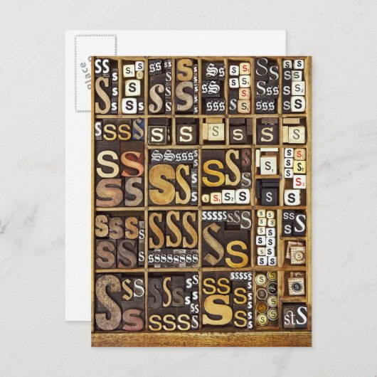 文字S ポストカード (正面/裏面)