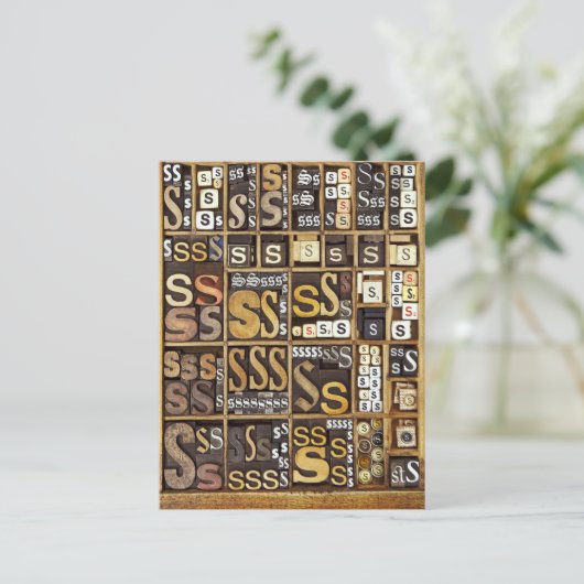 文字S ポストカード (スタンド正面)