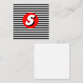 文字S (白黒ストライプ) ノートカード (正面/裏面)