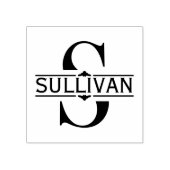 文字S | 黒い装飾用分割モノグラム ラバースタンプ (インプリント)