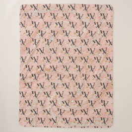 文字W シェルパブランケット