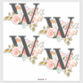 文字W シール (シート)
