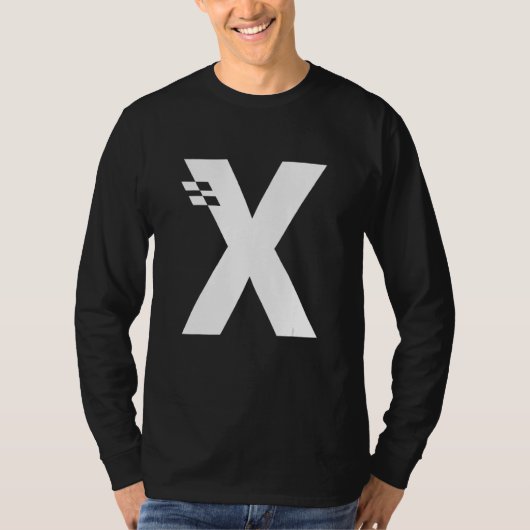 文字Xアルファベットイニシャルモノグラム Tシャツ (正面)