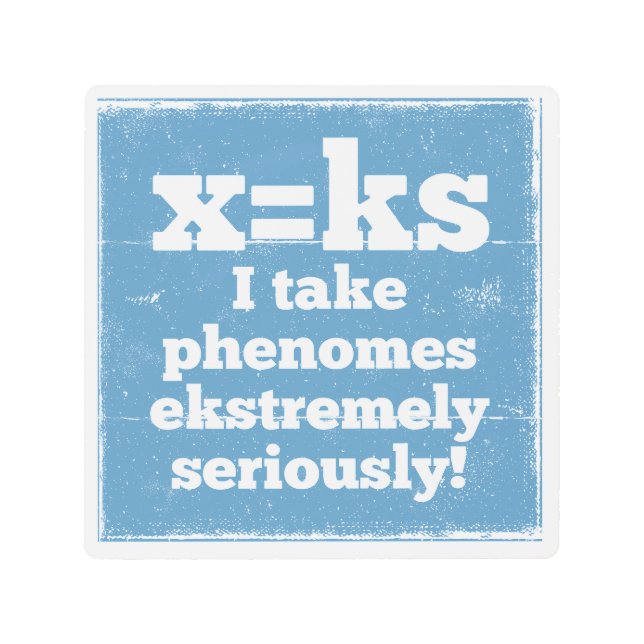 文字xフェノームks音韻論 メタルプリント (正面)