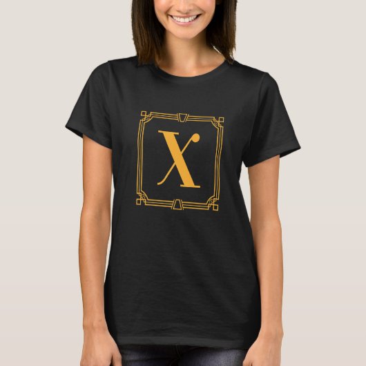 文字XモノグラムアルファベットXイニシャル幾何学的Dec Tシャツ (正面)