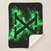 文字X緑アルファベット シェルパブランケット (正面)