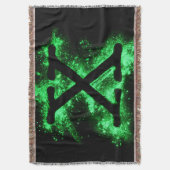 文字X緑アルファベット スローブランケット (正面縦)