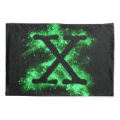 文字X緑アルファベット 枕カバー (裏面)