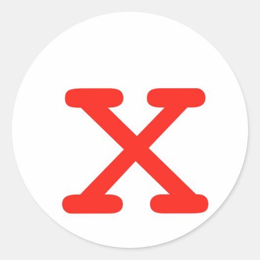 文字X ラウンドシール (正面)