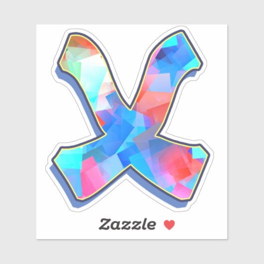 文字X_落書きアルファベット シール (シート)