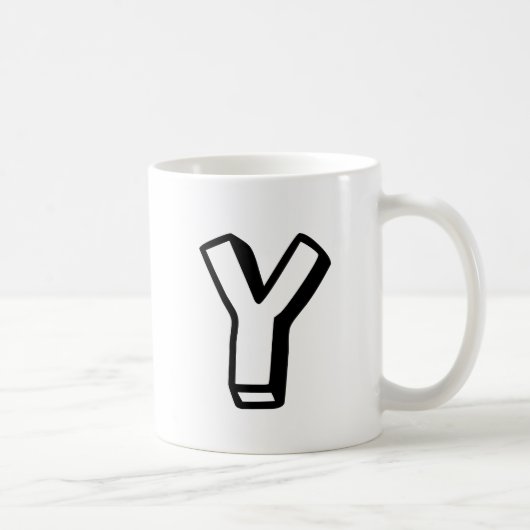 文字Y コーヒーマグカップ (右)